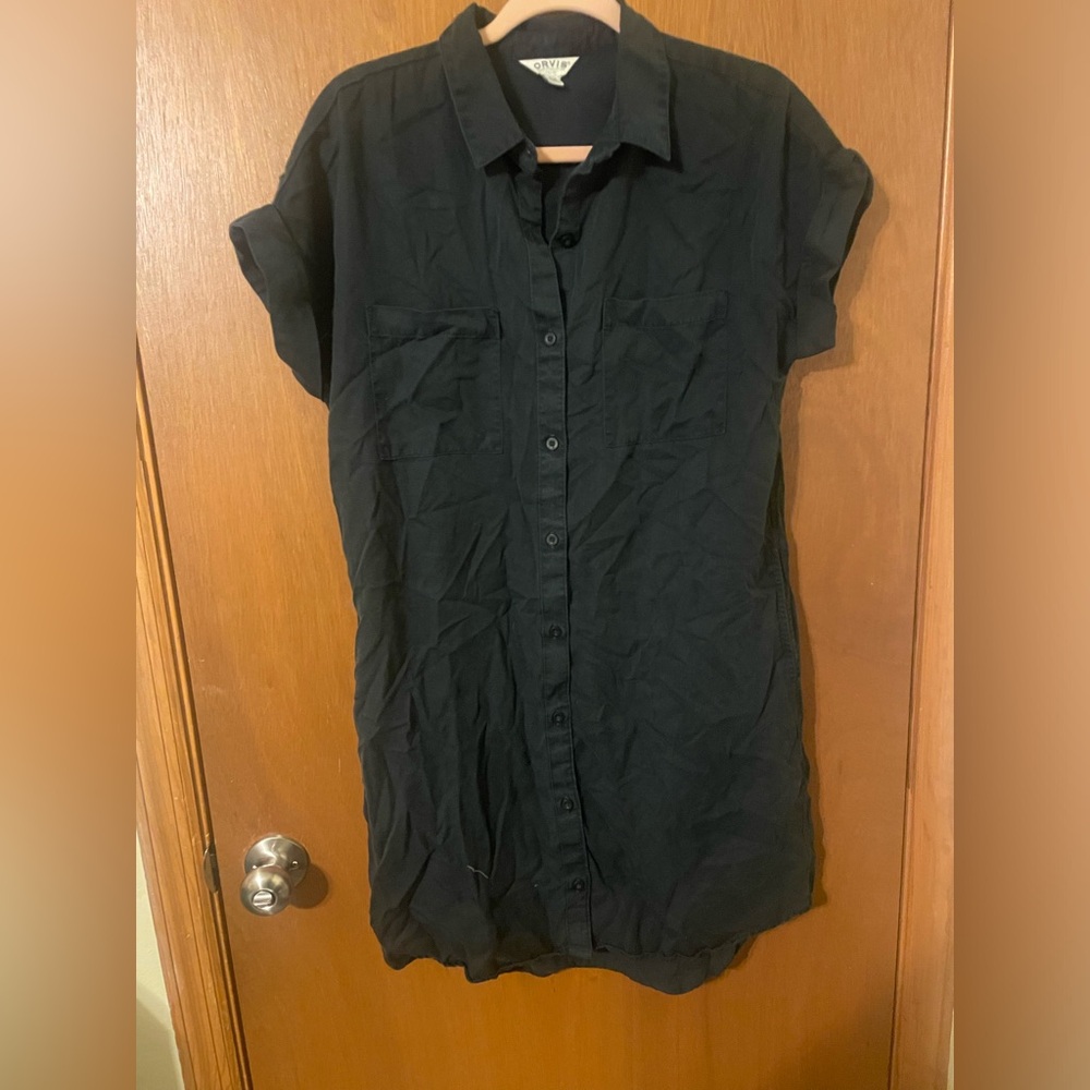 ORVIS Collared Womens Button Down Dress w/pockets. Size M Lagenlook Fall Witchy
